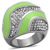 WildKlass Stainless Steel Ring High Polished (no Plating) Women Top Grade Crystal Clear-WildKlass Jewelry
