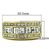 WildKlass Stainless Steel Anniversary Ring IP Gold Women Top Grade Crystal Clear-WildKlass Jewelry