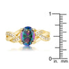 WildKlass 2ct Mystic CZ 14k Gold Plated Classic Oval Ring-WildKlass Jewelry