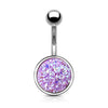 Druzy Stone Round Set 316L Surgical Steel WildKlass Belly Button Navel Rings-WildKlass Jewelry