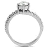 WildKlass Stainless Steel Ring High Polished Women AAA Grade CZ Clear-WildKlass Jewelry