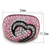 WildKlass Stainless Steel Ring Two-Tone IP Black Women Top Grade Crystal Light Rose-WildKlass Jewelry