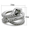 WildKlass Stainless Steel Ring High Polished (no Plating) Women Top Grade Crystal Black Diamond-WildKlass Jewelry