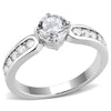 WildKlass Stainless Steel Ring High Polished Women AAA Grade CZ Clear-WildKlass Jewelry