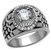 WildKlass Stainless Steel Ring High Polished (no Plating) Men AAA Grade CZ Clear-WildKlass Jewelry