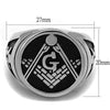 WildKlass Stainless Steel Ring High Polished Men Epoxy Jet-WildKlass Jewelry