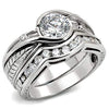 WildKlass Stainless Steel Ring Rhodium Women AAA Grade CZ Clear-WildKlass Jewelry