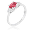 WildKlass 1.2ct Fuchsia CZ Rhodium Plated Classic Oval Ring-WildKlass Jewelry