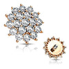 WildKlass CZ Paved Sunburst Internally Threaded Dermal Tops-WildKlass Jewelry