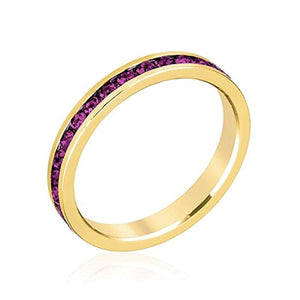 WildKlass Stylish Stackables with Purple Crystal Ring-WildKlass Jewelry