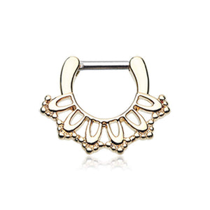 Golden Kaltik Filigree WildKlass Septum Clicker-WildKlass Jewelry