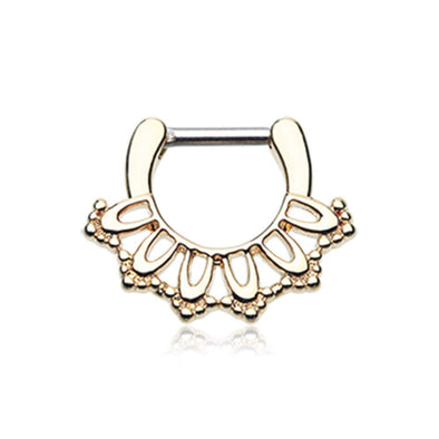 Golden Kaltik Filigree WildKlass Septum Clicker-WildKlass Jewelry