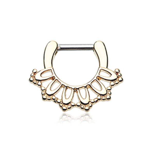 Golden Kaltik Filigree WildKlass Septum Clicker-WildKlass Jewelry
