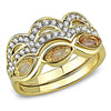 WildKlass Stainless Steel Ring IP Gold Women Synthetic Light Peach-WildKlass Jewelry