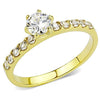 WildKlass Stainless Steel Ring IP Gold Women AAA Grade CZ Clear-WildKlass Jewelry
