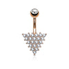 CZ Paved Triangle 316L Surgical Steel WildKlass Belly Button Navel Rings-WildKlass Jewelry