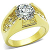 WildKlass Stainless Steel Pave Ring IP Gold Women AAA Grade CZ Clear-WildKlass Jewelry