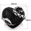 WildKlass Stainless Steel Ring Two-Tone IP Black Women Top Grade Crystal Jet-WildKlass Jewelry