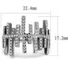WildKlass Stainless Steel Ring High Polished Women Top Grade Crystal Clear-WildKlass Jewelry