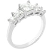 WildKlass 5-Stone Anniversary Ring in Rhodium Plated-WildKlass Jewelry