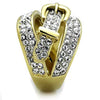 WildKlass Stainless Steel Ring Two-Tone IP Gold Women Top Grade Crystal Clear-WildKlass Jewelry