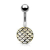 Casted Steel Fish Scale 316L Surgical Steel WildKlass Belly Button Navel Rings-WildKlass Jewelry