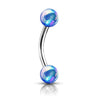 Metallic AB Coating Balls Over 316L Surgical Steel WildKlass Curved Barbells for Eyebrow, Daith and More-WildKlass Jewelry