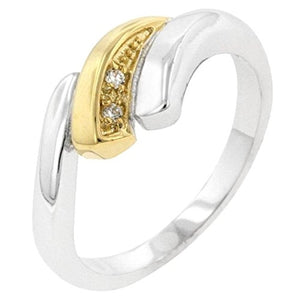 WildKlass Two-tone Swirl Ring-WildKlass Jewelry