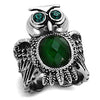 WildKlass Stainless Steel Animals Ring High Polished (no Plating) Women Synthetic Emerald-WildKlass Jewelry