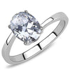 WildKlass Stainless Steel Ring High Polished Women AAA Grade CZ Clear-WildKlass Jewelry