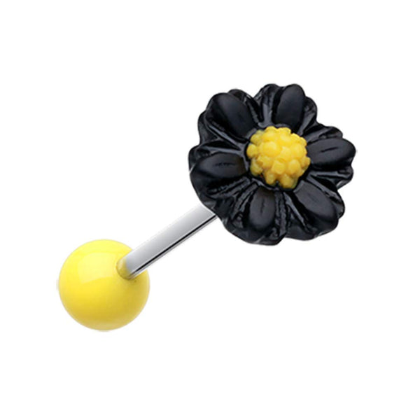 Adorable Daisy Acrylic WildKlass Barbell Tongue Ring-WildKlass Jewelry