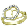 WildKlass Stainless Steel Ring Two-Tone IP Gold Women Top Grade Crystal Clear-WildKlass Jewelry