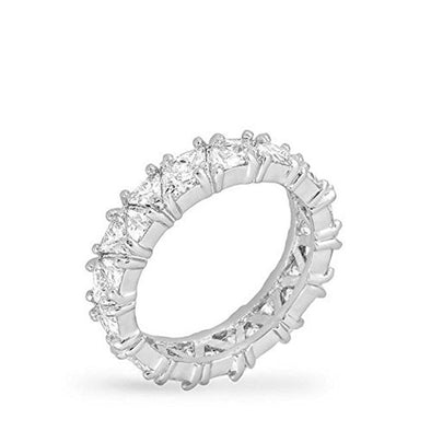 WildKlass Rhodium Plated Trillion Eternity Band-WildKlass Jewelry