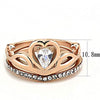 WildKlass Stainless Steel Ring IP Rose Gold Women AAA Grade CZ Clear-WildKlass Jewelry