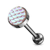 AB Effect Fish Scale Flat Set Top 316L Surgical Steel WildKlass Barbell Tongue Rings-WildKlass Jewelry