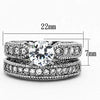 WildKlass Stainless Steel Wedding Ring High Polished (no Plating) Women AAA Grade CZ Clear-WildKlass Jewelry