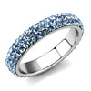 WildKlass Stainless Steel Ring High Polished Women Top Grade Crystal Sea Blue-WildKlass Jewelry