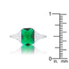 WildKlass Classic Emerald Rhodium Plated Engagement Ring-WildKlass Jewelry