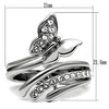 WildKlass Stainless Steel Ring High Polished Women AAA Grade CZ Clear-WildKlass Jewelry