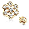WildKlass 7 CZ Hexagonal Internally Threaded Dermal Top-WildKlass Jewelry
