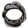 WildKlass Stainless Steel Ring IP Black Women Top Grade Crystal Light Amethyst-WildKlass Jewelry