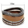 WildKlass Stainless Steel Ring IP Light Black & IP Light Coffee Women Top Grade Crystal Black Diamond-WildKlass Jewelry