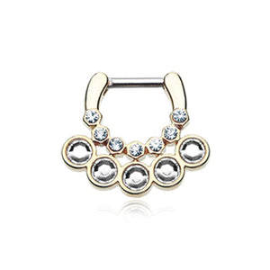 Golden Aureole Gemina Sparkle WildKlass Septum Clicker-WildKlass Jewelry