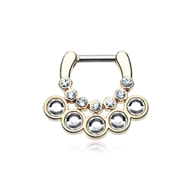 Golden Aureole Gemina Sparkle WildKlass Septum Clicker-WildKlass Jewelry