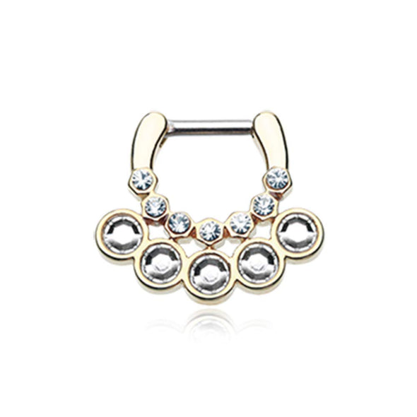 Golden Aureole Gemina Sparkle WildKlass Septum Clicker-WildKlass Jewelry