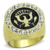WildKlass Stainless Steel Eagle Ring IP Gold Men Top Grade Crystal Clear-WildKlass Jewelry