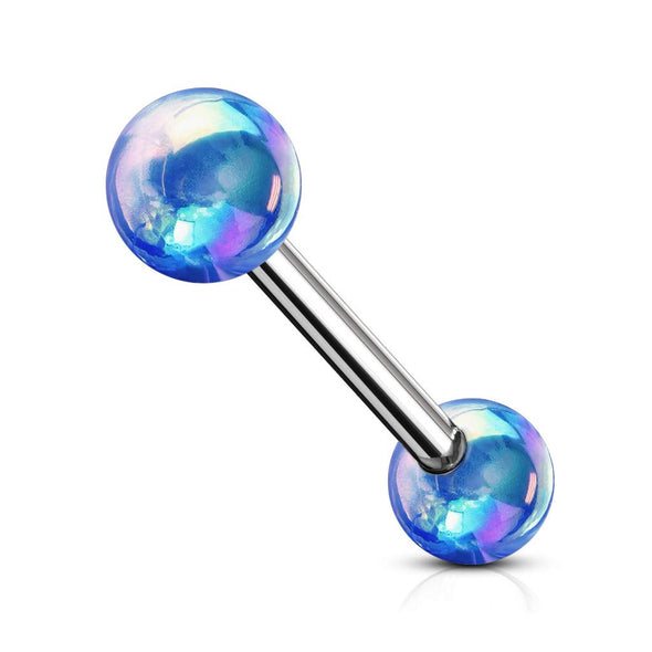 Metallic AB Coating Balls Over 316L Surgical Steel WildKlass Barbells-WildKlass Jewelry