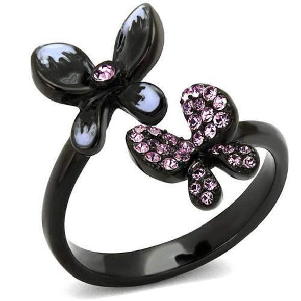 WildKlass Stainless Steel Ring IP Women Top Grade Crystal Light Amethyst-WildKlass Jewelry