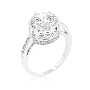 WildKlass Royal Crest Filigree Cubic Zirconia Ring-WildKlass Jewelry
