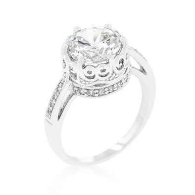 WildKlass Royal Crest Filigree Cubic Zirconia Ring-WildKlass Jewelry